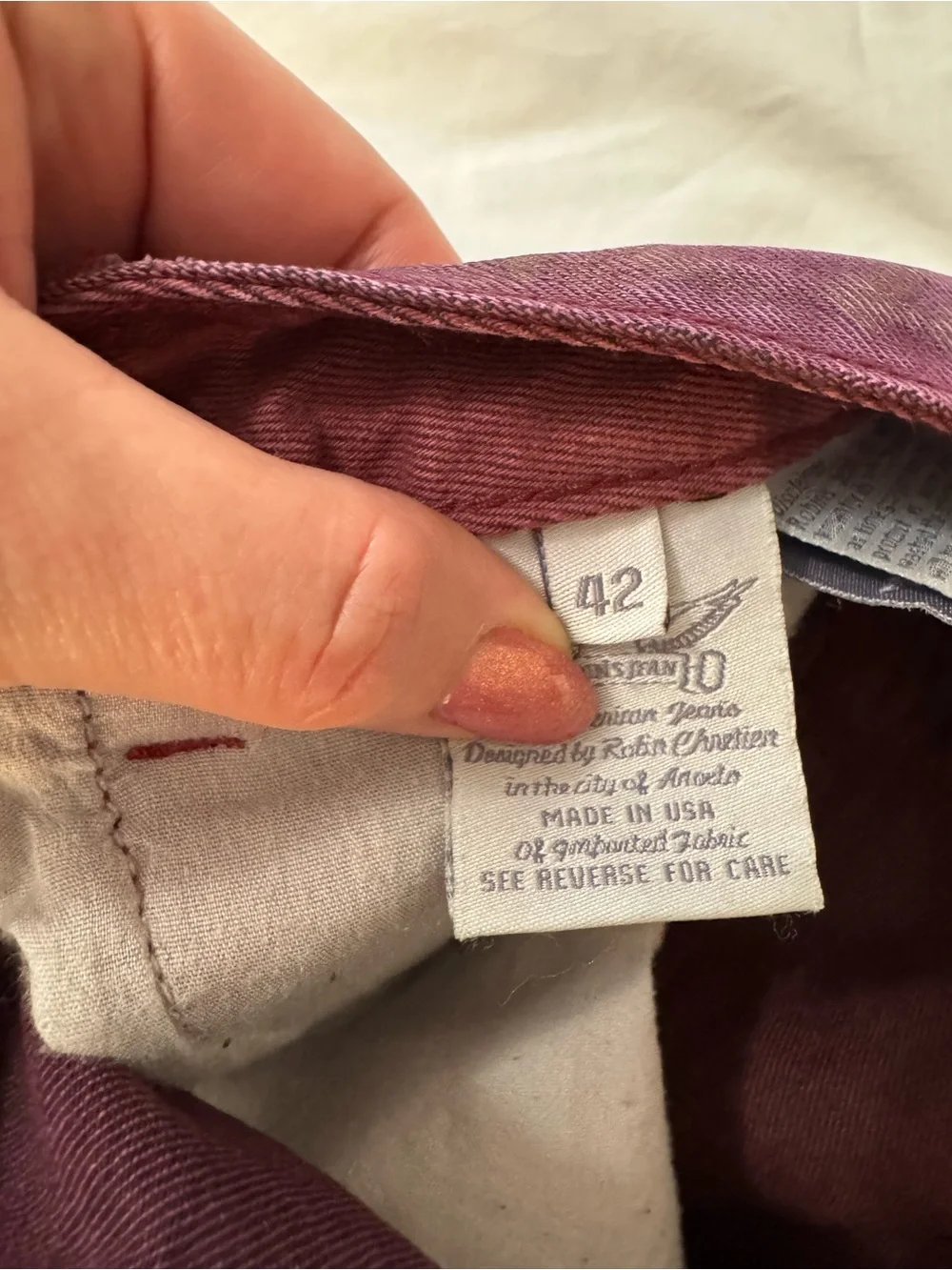 Robin's Jean Men's Burgundy Gold Acid Wash Tie Dye Straight Studded Jeans Sz 42